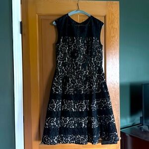 Eliza J. lace midi dress, black, size 6